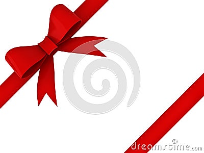 Red gift ribbon bow Stock Photo