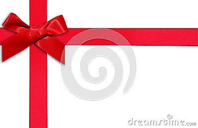 Red gift ribbon and bow Stock Photo