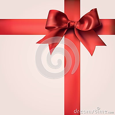 Red Gift Ribbons with Bow Vector Illustration