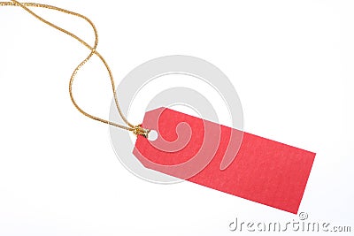 Red Gift Tag Stock Photo