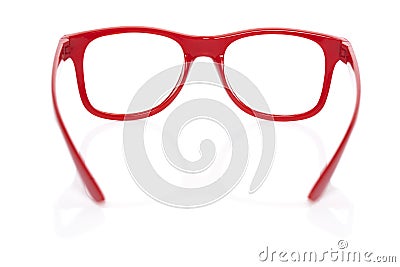 Red glases on white Stock Photo
