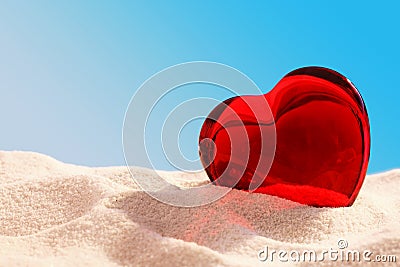 Red glass heart Stock Photo