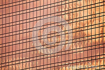 Red glass skyscraper wall surface close up, modern business center view, financial city district, commercial downtown design Stock Photo