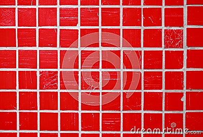 Red glazed tile Stock Photo