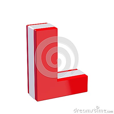 Red glossy alphabet letter L Stock Photo