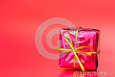 Red glossy gift Stock Photo