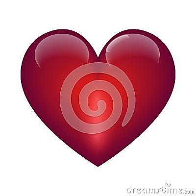 Red glossy heart Stock Photo