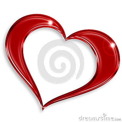 Red glossy heart Stock Photo