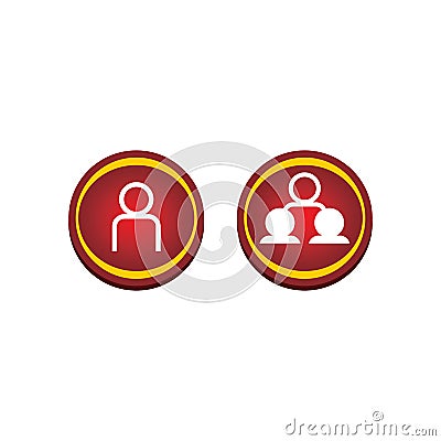 Red glossy network button Vector Illustration