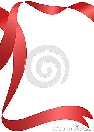 Red glossy ribbons blank banner Vector Illustration