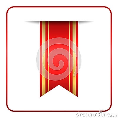 Red gold bookmark Vector Illustration