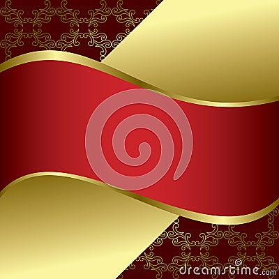 Red and gold bright vector background Vector Illustration