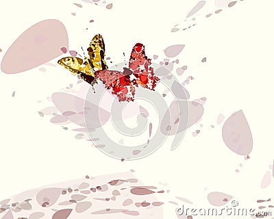 Red and gold Butterflies Stock Photo
