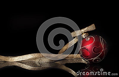 Red and Gold Christmas Ornament Stock Photo