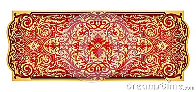 Red gold eastern ornament Vector Illustration