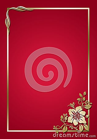 Red and gold frame background . Stock Photo