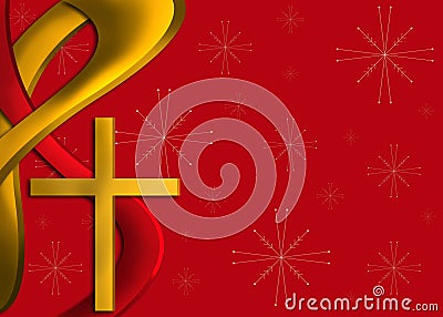 Red and gold religious Christmas background Stock Photo