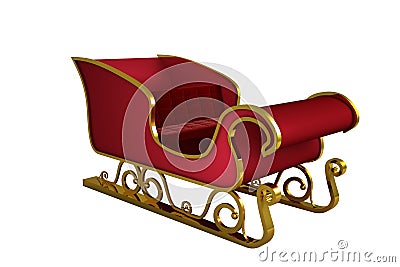 Red and gold santa sleigh Stock Photo