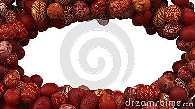Red, gold, silver and black oval Easter egg frame Stock Photo
