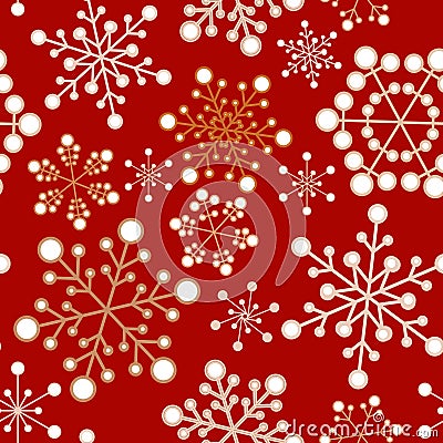 Red and golden christmas seamless pattern Stock Photo