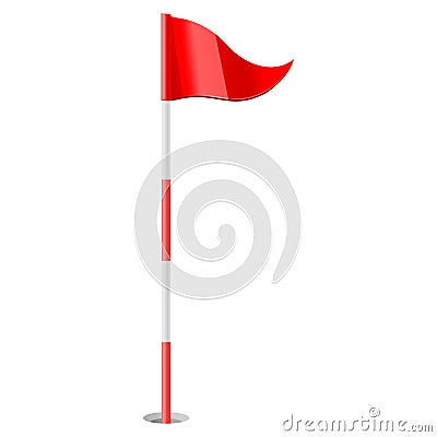 Red golf flag Vector Illustration