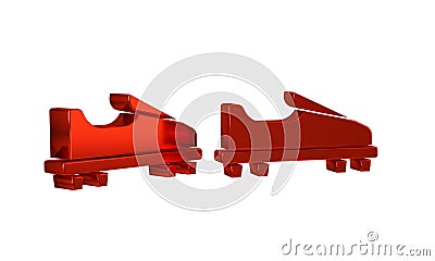 Red Golf shoe icon isolated on transparent background. Sport equipment. Sports uniform. Stock Photo