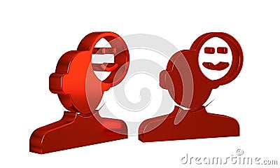 Red Good mood icon isolated on transparent background. Stock Photo