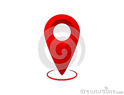 Red gradient map pin tag. Place pointer marker to find location. Isolated GPS label sign. Luxary design of position tag Vector Illustration