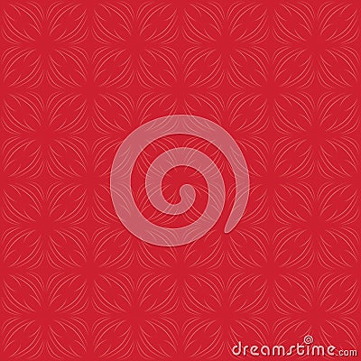 Red gradient on red geometric tile oval and circle scribbly lines seamless repeat pattern background Stock Photo