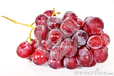 Red grape freshly eaten Stock Photo