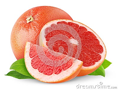 Isolated pink grapefruits Stock Photo