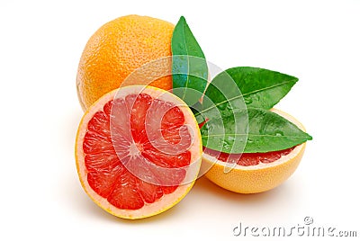 Red grapefruit isolated Stock Photo