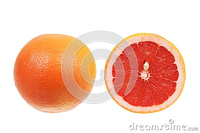 Red grapefruit isolated over white Stock Photo