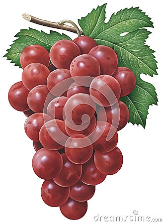 Red Grapes Cartoon Illustration