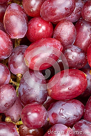 Red grapes grape fruits fruit background from above portrait format Stock Photo