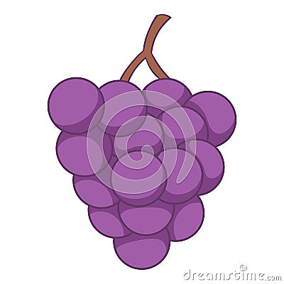 Red grapes icon, cartoon style Vector Illustration