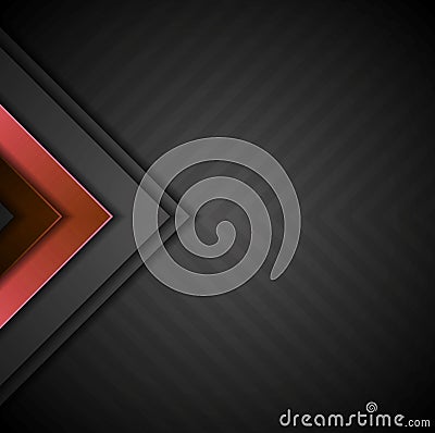 Red and gray arrows on a dark gray background Stock Photo