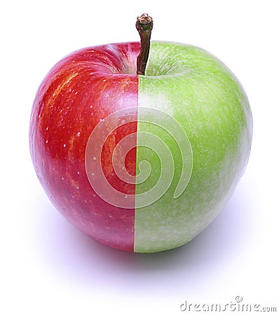 Red Green Apple Stock Photo