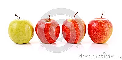 Red and green apples isolated Stock Photo