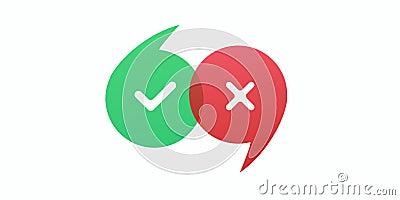 Red and green check marks like dos and donts Vector Illustration