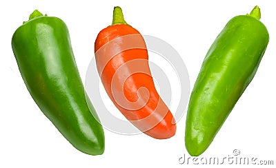 Red , green chillies Stock Photo