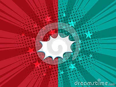 red,green comic book, pop art cartoon background Vector Illustration