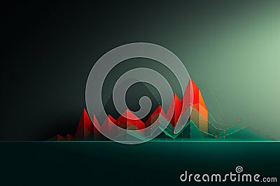 Red and green diagram. Data for presentation. Vibrant color scheme. Graphical representation in red and green. AI Stock Photo