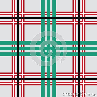 Red and green flat hipster modern and trendy plaid pattern background design element Vector Illustration