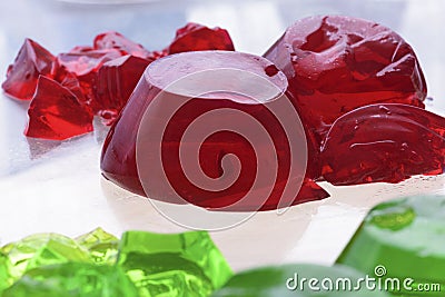 Red and green jelly Stock Photo