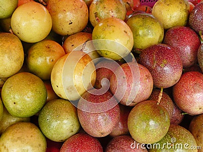 Red and green passion frui Stock Photo