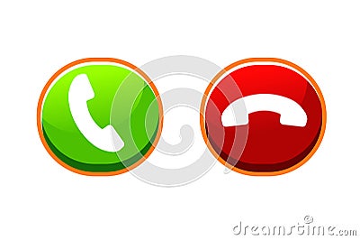 Red and green yes no buttons icon isolated. Answer and decline symbol modern, simple, vector, icon for website design Vector Illustration
