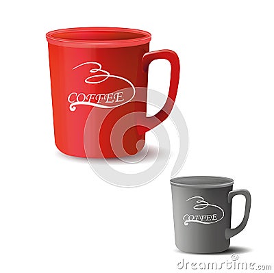 Red and grey cups Vector Illustration