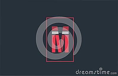 red grey logo M alphabet letter design icon for company Vector Illustration