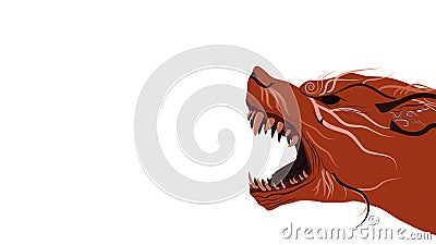 Red growling angry wolf Stock Photo